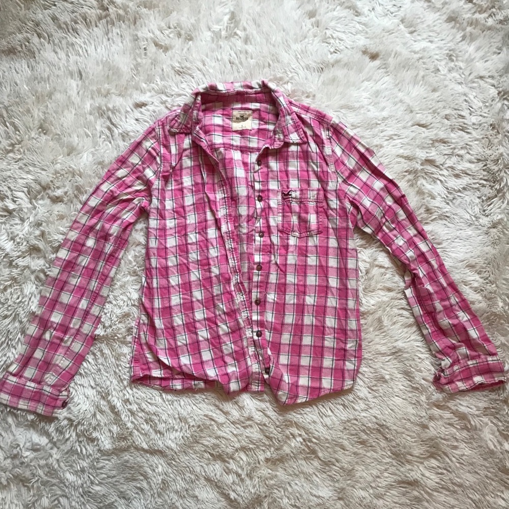 💕Pink Hollister Flannel 💕